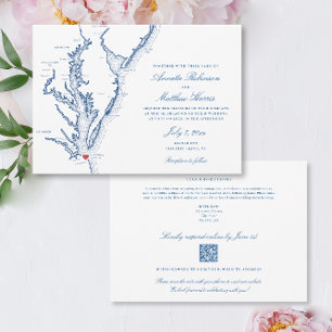 Invitation Virginia Beach tout-en-un code QR Mariage RSVP