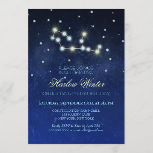 Invitation Virgo Constellation fête d'anniversaire
