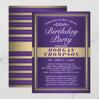 Virtual Any Anniversaire Purple Gold et White Part