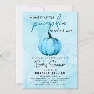 Invitation Virtual Baby Boy Douche Citrouille bleu