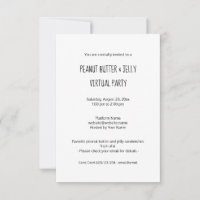Invitation Virtual Peanut Butter et Jelly Party