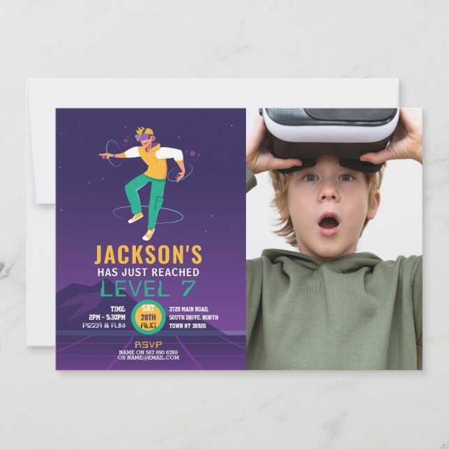 Invitation Virtual Reality VR Digital Gaming Gamer Photo (Devant)