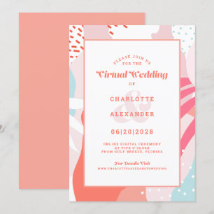 Invitation Virtuel en ligne   Abstrait géométrique moderne co