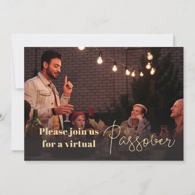 Invitation virtuelle amusante de Pâque avec photo (Devant)