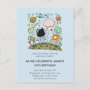 Invitation virtuelle en ligne fête d'anniversaire