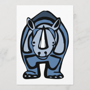 Invitation Virus bleu de rhinocéros