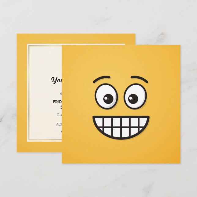 Invitation Visage de broyage avec yeux ouverts (Devant / Derrière)