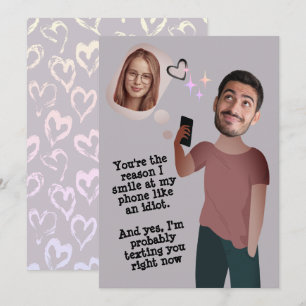 Invitation Visage drôle   Photo Whimsical Fun Valentine's Car