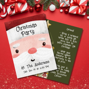 Invitation Visage du Père Noël Fête de Noël