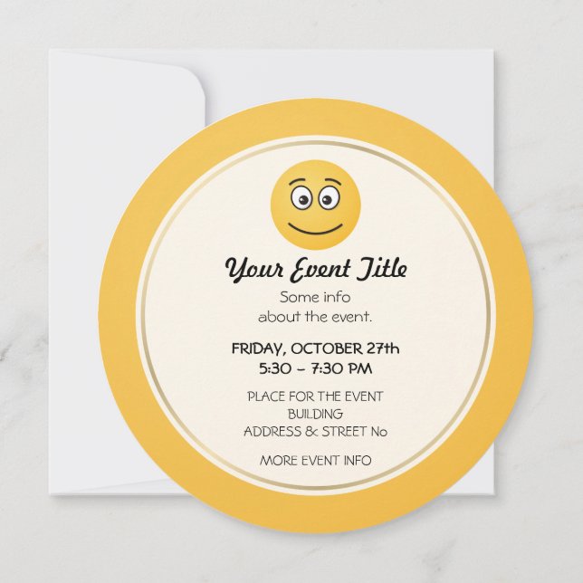Invitation Visage souriant avec yeux ouverts (Dos)