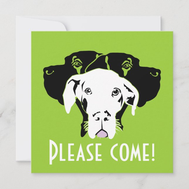 Invitation Visages de Grand Danois en sueur | Doggenhaus (Devant)