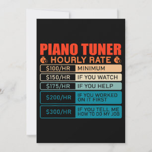 Invitation Vitesse horaire Vintage du tuner de piano