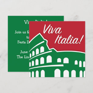 Invitation Viva Italia personnalisable Italie patriotique
