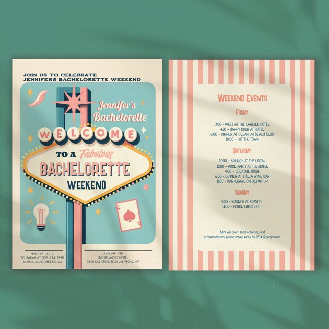 Invitation Viva Las Vegas Bachelorette Week-end (Créateur téléchargé)