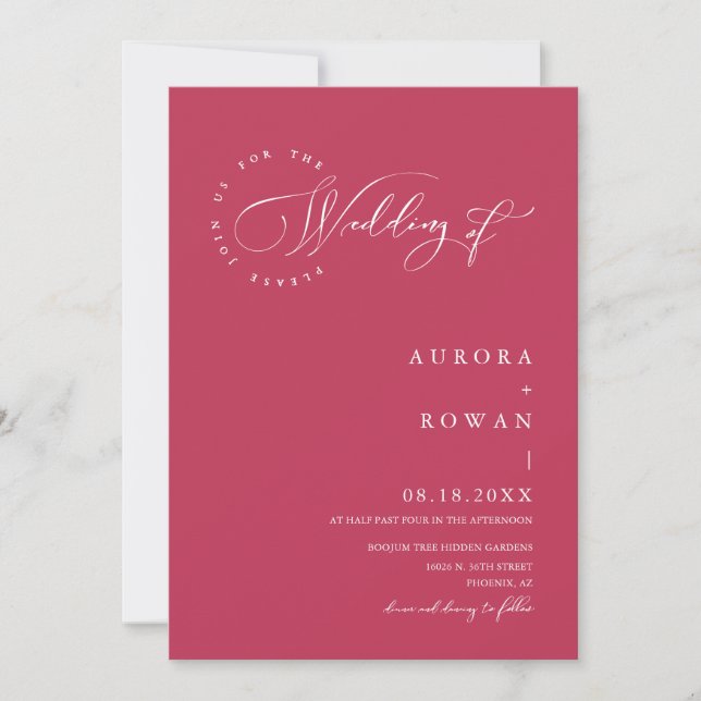 Invitation Viva Magenta Arch QR Code Mariage Photo (Devant)