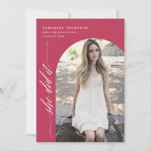 Invitation Viva Magenta Elle L'A Fait Graduation Arch Photo I