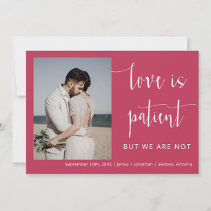 Invitation Viva Magenta Moderne Script Minimal Elopement Phot