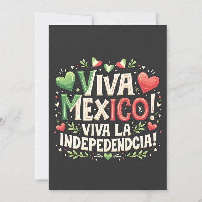 Invitation Viva Mexique Fête de l'indépendance mexicaine (Devant)
