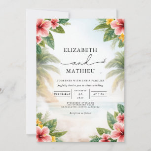 Invitation Vivid Tropical Floral Arch Mariage