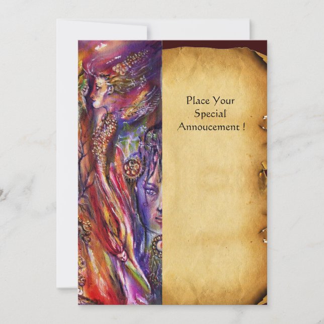 Invitation VIVIEN ET MERLIN Parchemin Fantastique (Devant)