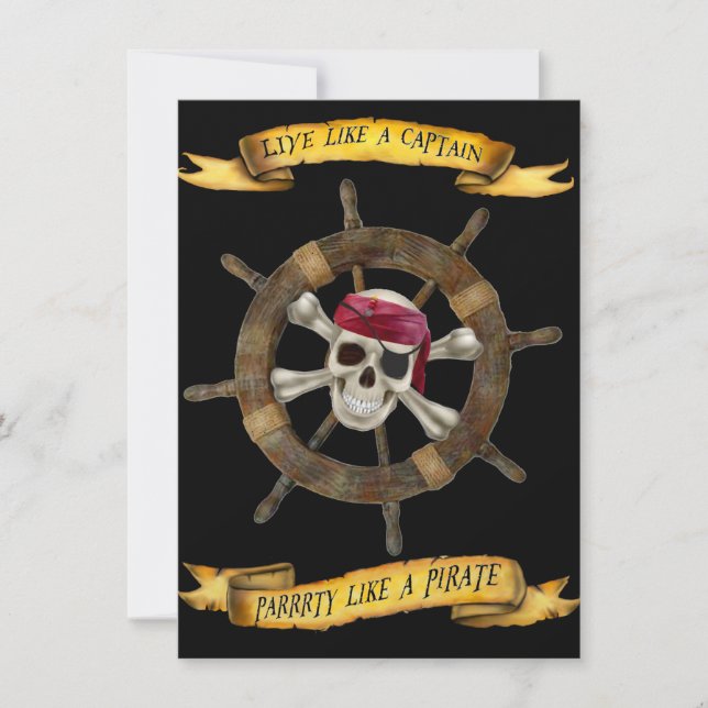 INVITATION VIVRE COMME UNE FÊTE DE CAPITAINE COMME UN PIRATE (Devant)
