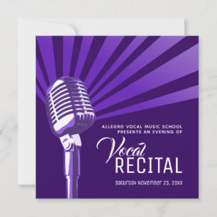 Invitation Vocal récital classique microphone musique violet