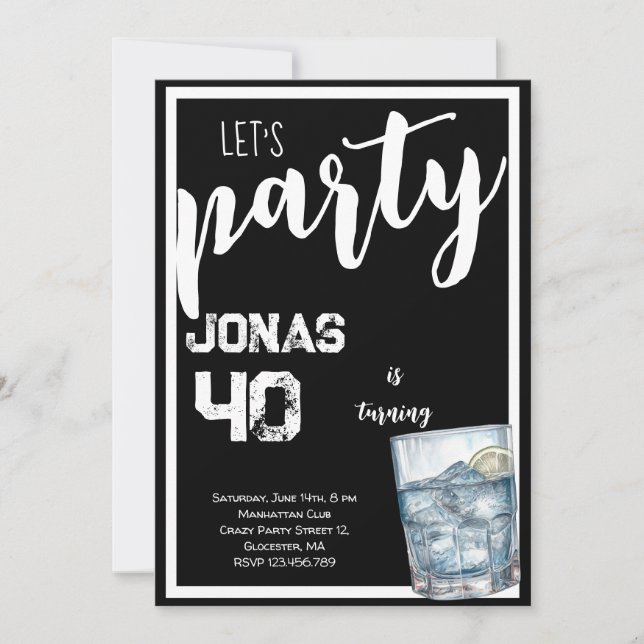 Invitation Vodka pour les adultes (Devant)