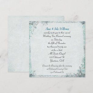 Invitation Voeu mariage renouveau frontière florale à l'ancie