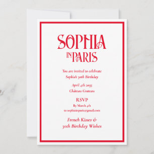 Invitation Vœux d'anniversaire des French Kisses pour les 30