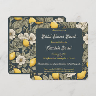 Invitation Vœux de Zeste Illustration de citron vintage pour