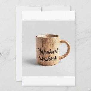Invitation Vœux les plus chaleureux : Mug d'atelier en bois f