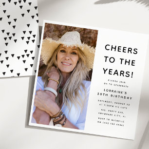 Invitation Vœux modernes pour les années Photo Fête d'anniver