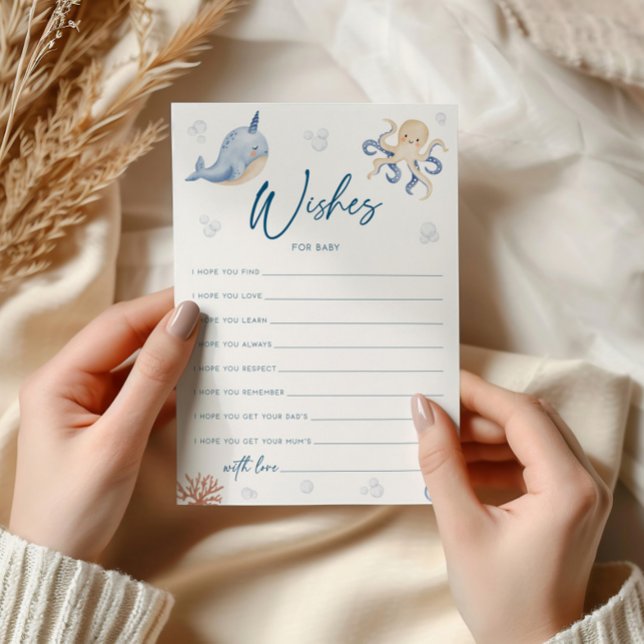 Invitation Voeux Pour Baby Card, Ocean Baby shower Card (Créateur téléchargé)