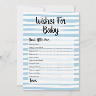 Invitation Voeux Pour Baby shower Jeu Bleu Blanc