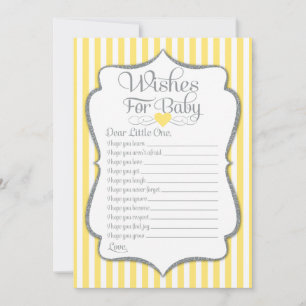 Invitation Voeux Pour Bébé Jeu de Baby shower gris Jaune