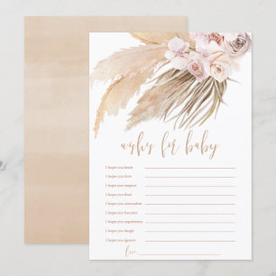 Invitation Voeux pour bébé Pampas herbe baby shower boho