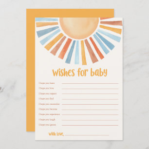 Invitation Voeux pour bébé Sunshine baby shower soleil boho