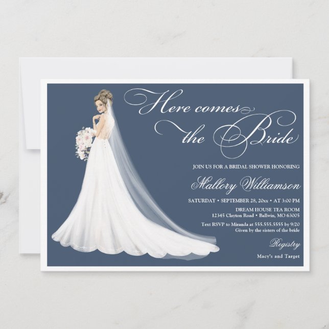 Invitation Voici la douche de mariée (Devant)