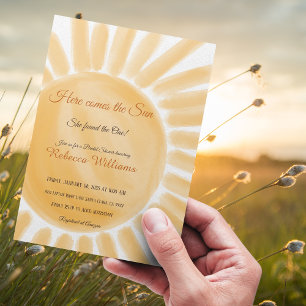 Invitation Voici la Fête des mariées Jaune Rayon Solaire