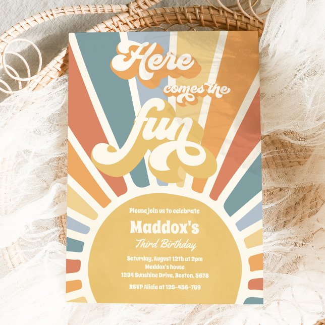 Invitation Voici La Fun Boho Sunshine fête d'anniversaire (Créateur téléchargé)
