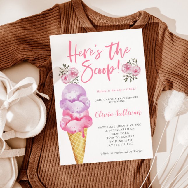 Invitation Voici la glace Fête Prénatale pour bébé (Créateur téléchargé)