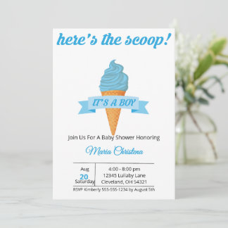 Invitation Voici la nouvelle – C'est un garçon pour la Baby S