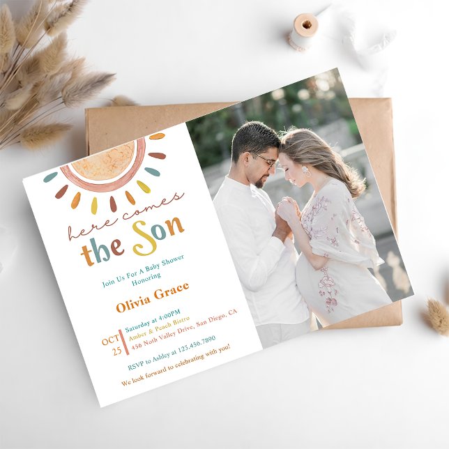 Invitation Voici La Photo Du Baby shower Soleil (Créateur téléchargé)