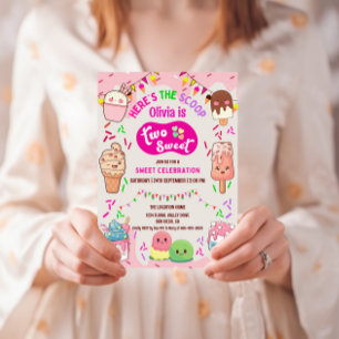 Invitation Voici la soirée Scoop Ice Cream 2nd Birthday