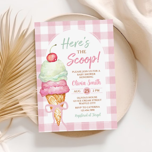 Invitation Voici le Baby shower de la boue de glace Scoop (Créateur téléchargé)