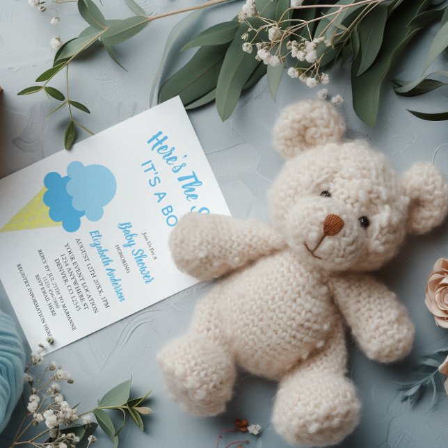 Invitation Voici le Baby shower d'été de la crème glacée Scoo (Créateur téléchargé)