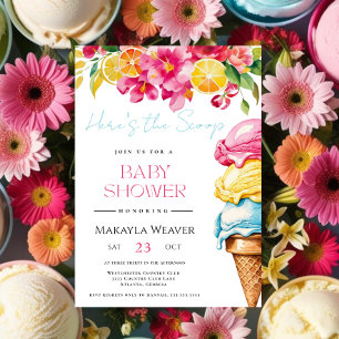 Invitation Voici le Baby shower d'été de la crème glacée Scoo