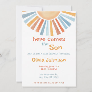 Invitation Voici le Baby shower du Fils