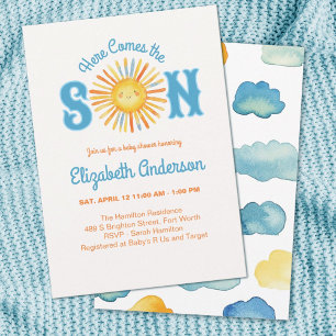 Invitation Voici le Baby shower du Fils