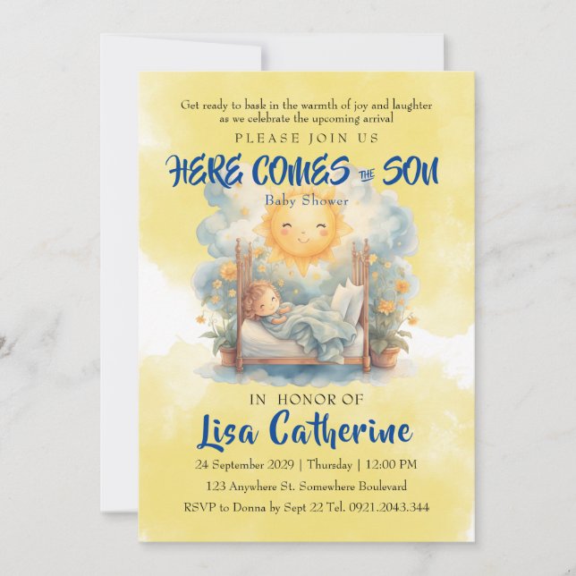 Invitation Voici le Baby shower du Fils (Devant)